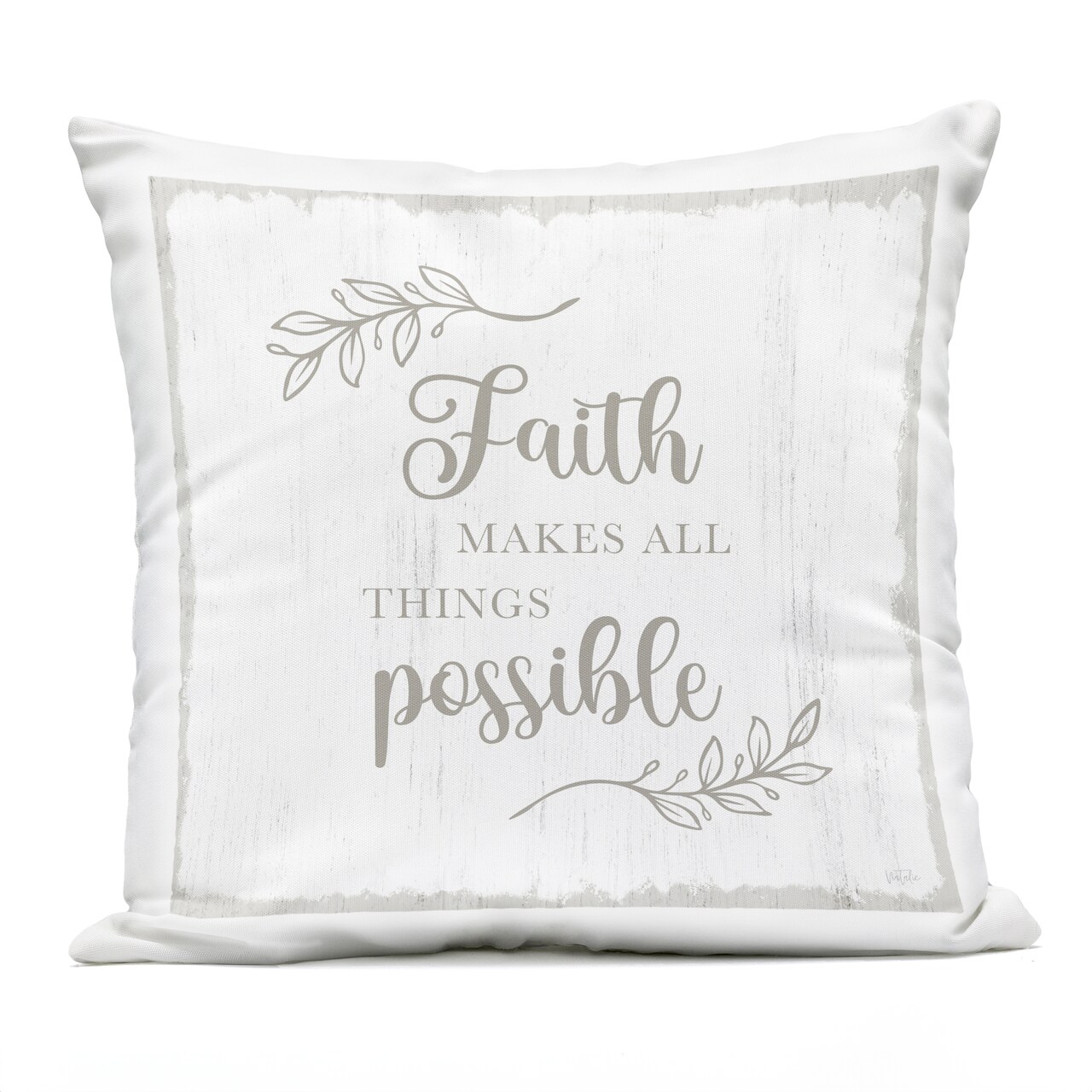 Stupell Industries Faith Makes Things Possible Outdoor Printed Pillow, design by Natalie Carpentieri, 18 x 7 x 18